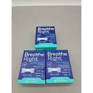 (3)Breathe Right Clear Extra Strength Nasal Strip 96 Total ex 2029 &2030 New